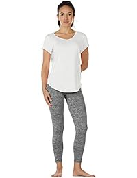 icyzone Camisetas de yoga para mujer Espalda abierta - Camisetas de entrenamiento Camisetas de manga corta Ajuste holgado