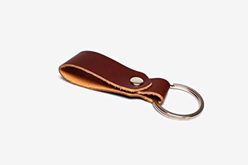Brown Leather Keychain Handmade Luxury Gift for Him