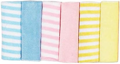 Billy Bum Terry Washcloth for New Born Extra Soft Face Towels for Babies Pack of 6 (Standard- 8 x 8, Mix)