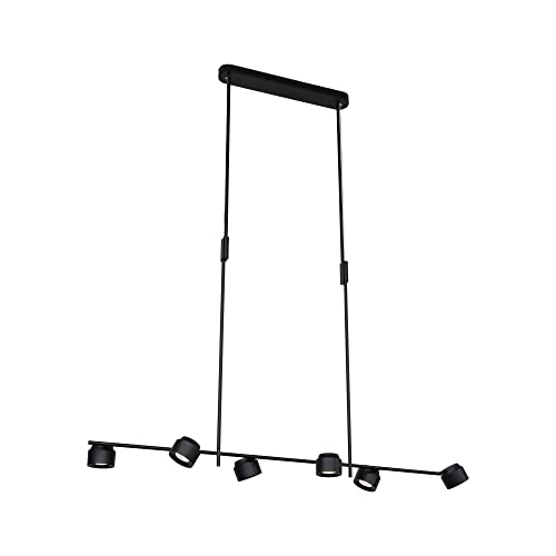 Paulmann 79783 Luminaria colgante LED Smart Home Zigbee Puric Pane Effect, 6x450lm, altura reg., 1x6x63W, regulable, negro, metal, plástico, 2700K