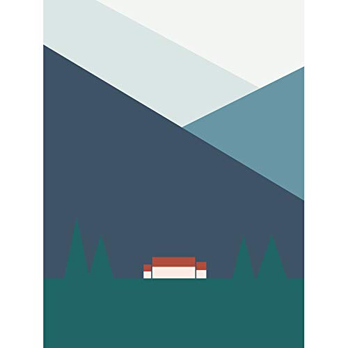 Wee Blue Coo Geometric Shapes Scottish Highland Croft Home Scotland Canvas Print