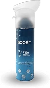 Bislar Enterprise BOOST Natural Portable Oxygen Cylinder Can with Inbuilt Mask 9 Litre,160 Breaths Approx [pack of 1]