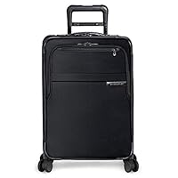 Briggs & Riley Baseline 22 inch Softside Carry On Luggage with Spinner Wheels 22 x 14 x 9. Expandable Suitcase with Compression Packing System, Black