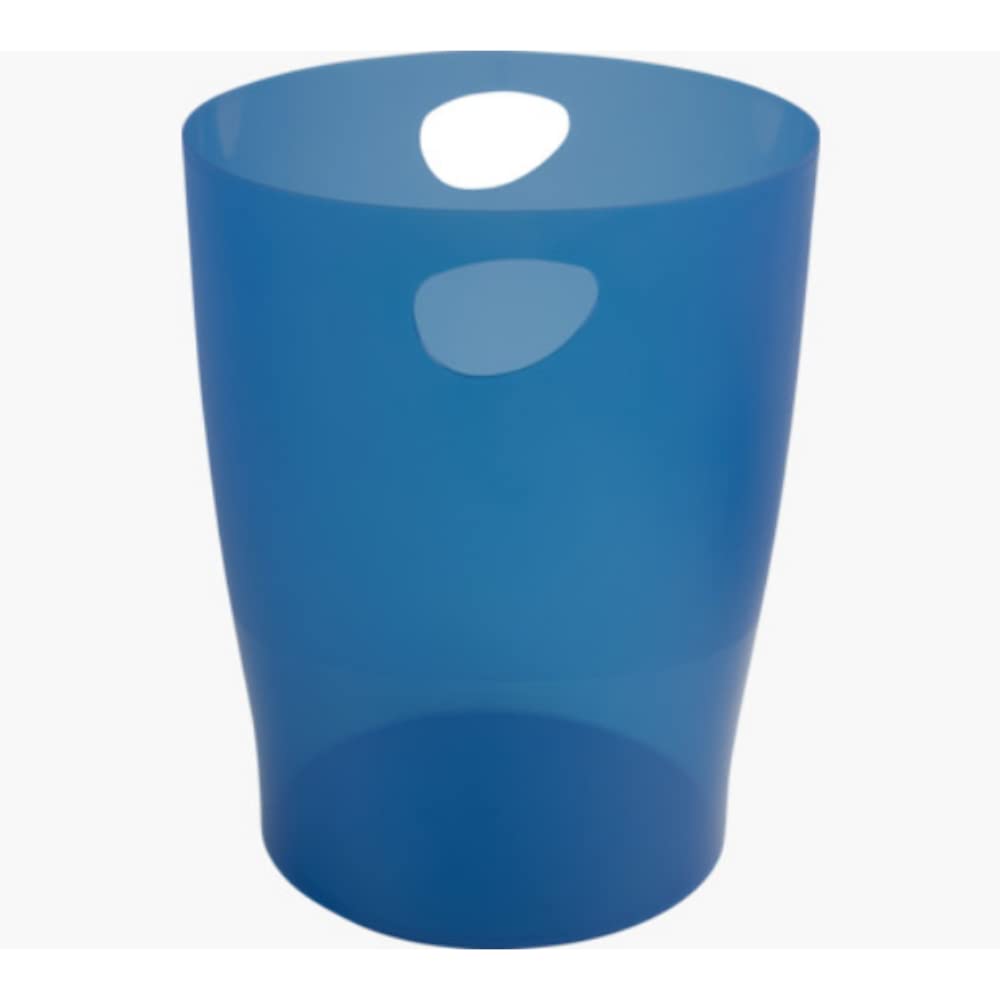 Exacompta - Ref 45360D - Ecobin Waste Paper Bin- 263 x 263 x 335mm in Size, Large Waste Capacity of 15 Litres, Easy Clean Interior -Translucent Royal Blue