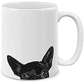 MUGBREW French Bulldog Puppy Dog Black Ceramic Coffee Mug Tea Cup, 11 OZ