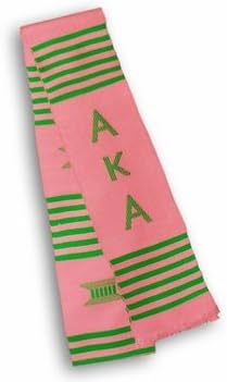 Alpha Kappa Alpha Sorority Handwoven Ghana Kente Stole Pink