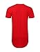Men's Basic Hipster Hip Hop Elong Crewneck T-Shirt L Red
