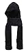 Super Soft Fleece Women’s Hooded Scarf & Hat W/Glove Pockets By Bioterti (Black)