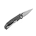 Firebird GANZO F7533 Pocket Folding Knife Carbon Fiber Handle with Clip 440C Stainless Steel Black Blade Hunting Fishing Camping Outdoor EDC Knife (CF Black)