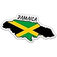 Squiddy Jamaica Map with Flag - Vinyl Sticker Decal for Phone, Laptop, Water Bottle - 3"