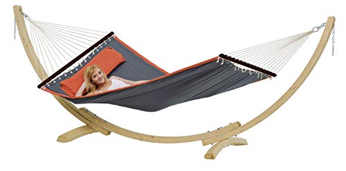 AMAZONAS Hängemattenset American Dream Set Grey Hängematte inkl. hochwertigem Gestell aus FSC Fichtenholz