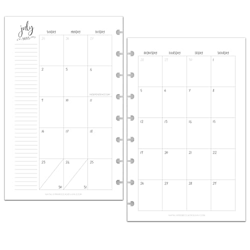 BetterNote DATED MONTHLY Calendar Inserts 8-disc