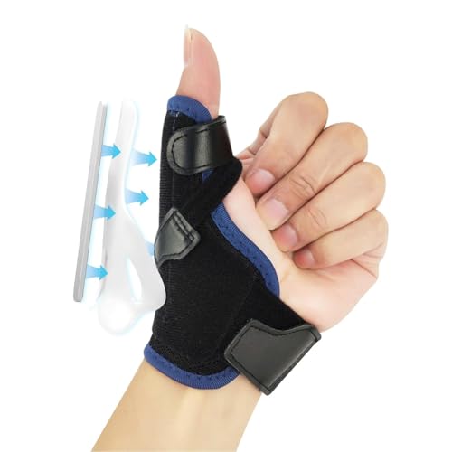 LBOYLOVE® 2 in 1 Thumb Brace, Removable Thumb Spica Splint Left Right Hand with 3 Level Stability, Reversible Thumb Support for CMC, Trigger Thumb (Blue)
