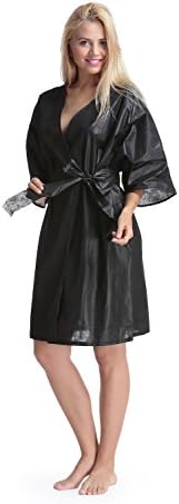 Disposable Black Kimono Robe (Pack of 10)