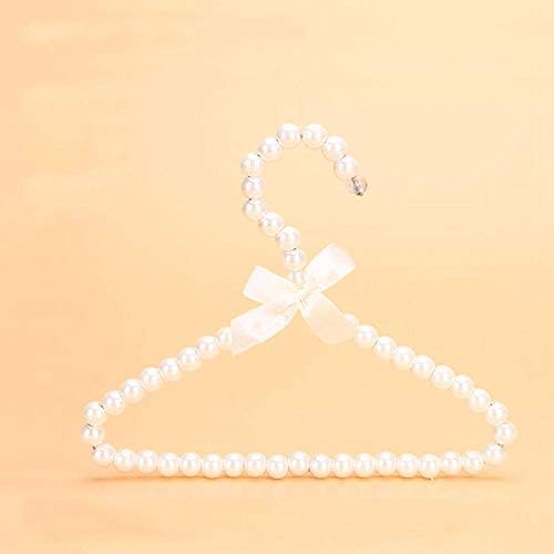 SAASNY Fashion Pearl Bow Clothes Clothing Hangers for Kids Children Pet Dog Cat 5 Pieces, (20X15cm) White Ideal for Home and Shops
