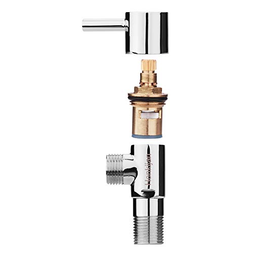 Honkijan 1/4 Turn Angle Valve Environmental Protection Copper Thickening G1/2 Turn G3/8 Chrome Angle Stop Valve Home Improvement