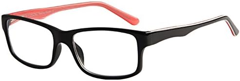 LianSan Brand Designer Fashion Acetate Reading Glasses Men Full Frame Spectacle Glasses Women Spring Hinged Arms Reading Eyeglasses L7801 (+2.50, black frame red leg)