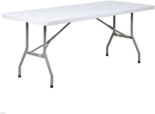 Landcaster 30"x 72" Granite White Folding Plastic Banquet Table