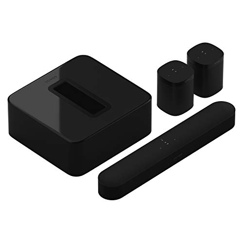 Sonos 5.1 Home Theater System with Pair of One SL (2 Items) Bundle with Beam (1 Item) and SUB (1 Item) – Black