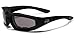 Choppers Adult Unisex Rectangular Sunglasses - Black Frame/Black Lens with Mirror Coating