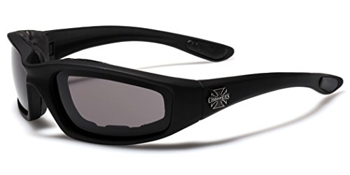 Choppers padded sport sunglasses - black, white, silver…
