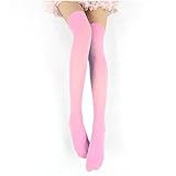 Kingfansion Trendy Candy Colors Sexy Velvet Silk Stockings Overknee Socks