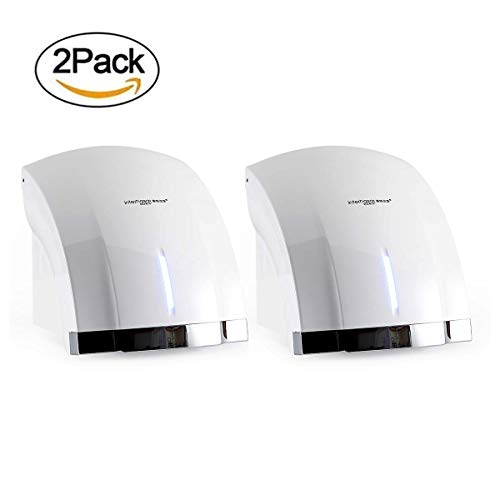 interhasa! Premium Quality High Speed 1800W Automatic Electric Commercial Hand Dryer (2 pack-110V) Color:White