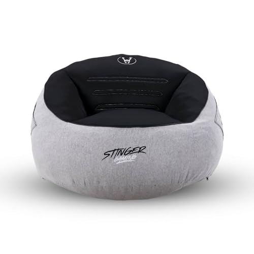 Woxter Stinger Puff Gaming – Ergonomic, Gaming Chair, Filling Included, Stain and Breathable Fabric, Gray & Black