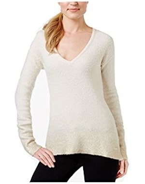 Calvin Klein Jeans Foil Detail V-Neck Sweater for Women in Pristine