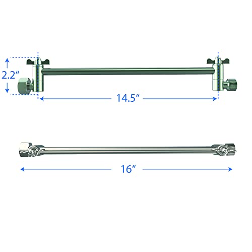 Coeur Designs 16Inch Extra Long Shower Extension Arm. Solid Brass