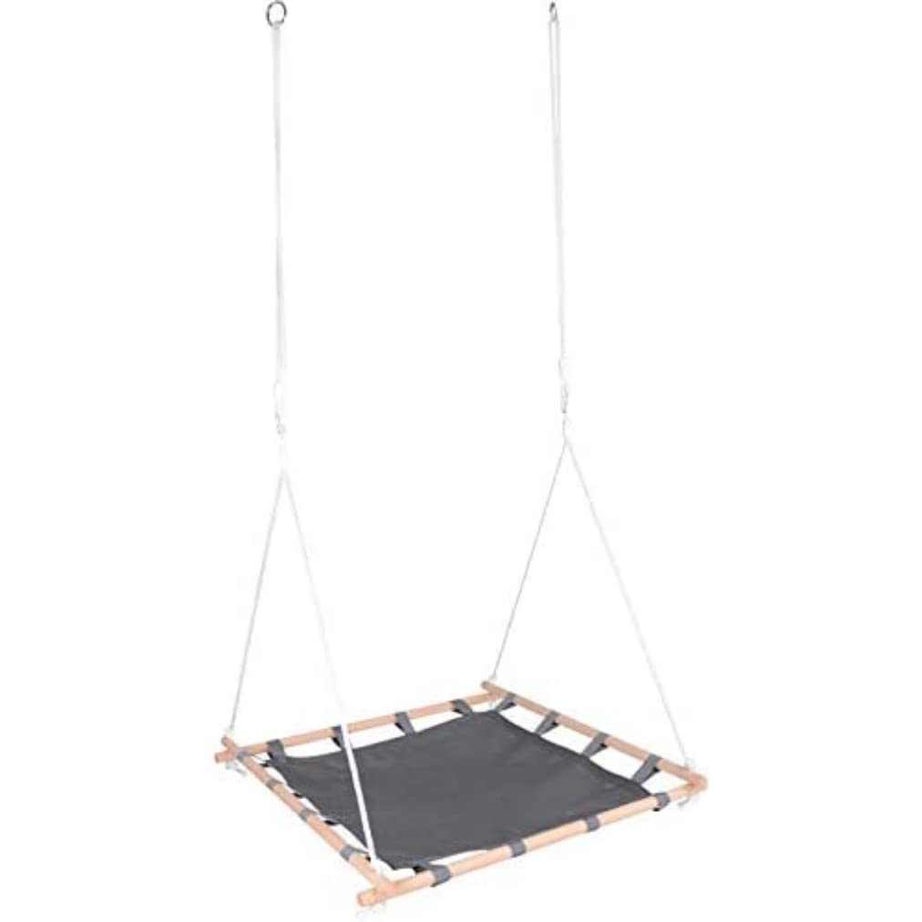 small foot 11907 Net Swing with Wooden Frame for great swinging fun, can hold up to 100kg, for children aged 3+ years