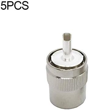 Flushzing 5PCS/Set CB Ham Radio Antenna UHF PL-259 PL259 Male-Plug Solder Coax Connector Adapter RF Connector