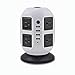 ETL UL1363 Certified LINKO Charging Station Electric Power Strip Tower (Black&Gray)
