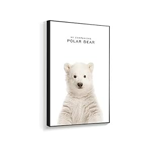 Framed Canvas Wall Art for Living Room, Bedroom Bear Canvas Prints for Home Decoration Ready to Hanging - 16x24 inches