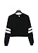 PERSUN Women's Casual Striped Long Sleeve Crop Top Jersey Sweatshirt