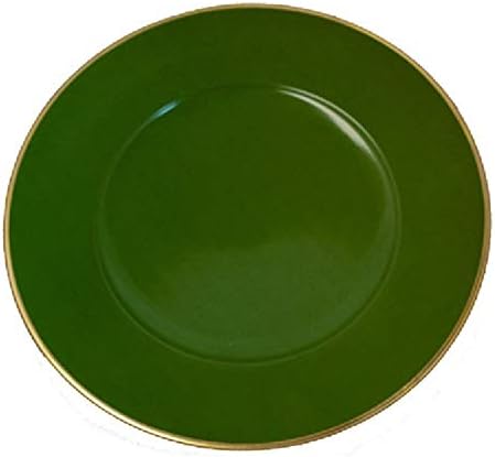 Classic (Emerald) Green Charger (Service/Presentation) Plate with gold rim 12.5" by Anna Weatherley