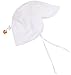 Jasmine Children UPF 50+ UV Flap Sun Protection Sun Hat w/Neck Flap,White,0-12M