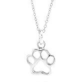 Sterling Silver Tiny Paw Print Charm Necklace,18"