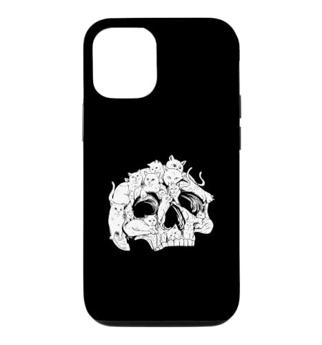 Cute Black Cat Skull Kitty Skeleton Scary Halloween Costume Case for iPhone 12/…