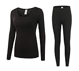 Bienzoe Women’s High Tech Fiber Polypropylene Thermals Long Johns Tops & Pants Set