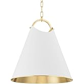 Burnbay - 1 Light Pendant-19 Inches Tall and 18.25 Inches Wide-Aged Brass/Soft White Finish -Traditional Installation