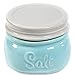 Sparrow Decor Mason Salt Cellar - Ceramic Salt Cellar With Lid - Rustic Farmhouse Decor (Blue)