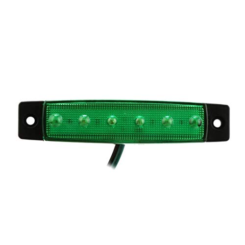 Quaanti Car Styling Vehicle Lights 10x 6 LED Truck Lorries Bus Clearance Side Marker Indicators Light Lamp Amber (Green) - Thumbnail 4