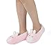 Womens Knit Lovely Animal Slippers Non-Skid Sole Home Slippers for Adults Girls (5-7, Pink Rabbit)