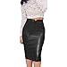 SERYU Women's Stretch Faux PU Leather Slit Bodycon Mini Skirt High Waist Split Short Pencil Skirts