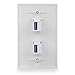 BATIGE 2 -Port Dual USB 3.0 Keystone Wall Plate Charger Outlet Mount Socket Face Plate Cover Panel Dock Station