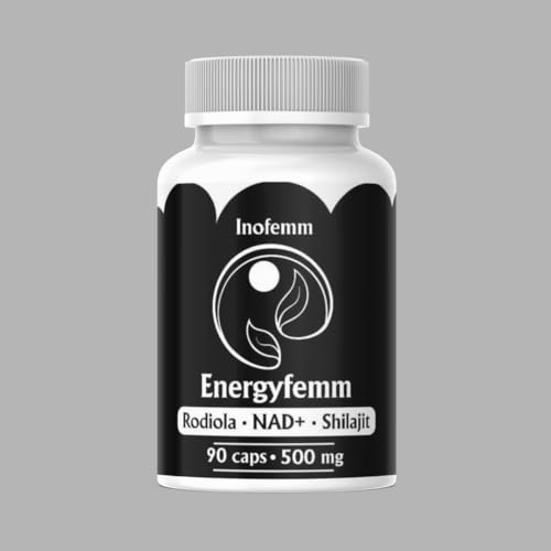 Energyfemm (Rhodiola Rosea, NAD+, Shilajit) Suplemento Alimenticio 90 Cápsulas Energía