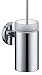 hansgrohe Toilet Brush with Holder Easy Install 15-inch Modern Coordinating Accessories in Chrome, 40522000