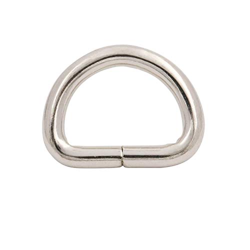 BIKICOCO Metal D-Rings Buckle, 3/5 inch Non-Welded for Webbing Sewing DIY - Silver - Pack of 50