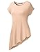 Womens Short Sleeve Comfy Loose Tunic Top With Diagonal Hem